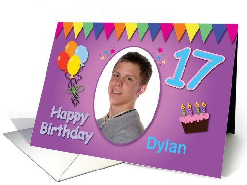 Happy 17th Birthday Photo Card with Name card (925861)