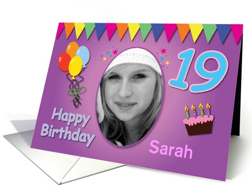Happy 19th Birthday Photo Card with Name card (925864)