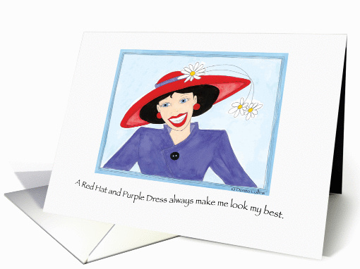 A Red Hat and Purple Dress Invitation card (852594)