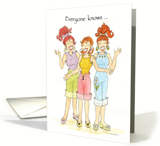 Three girls laughing with best friend card (925735)