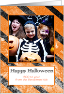 Halloween Grunge Stripes Photo Card