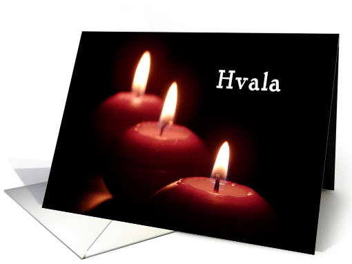 Hvala means Thank You in Slovenian, burning candles card (844861)