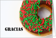 Gracias means Thank You in Spanish - Doughnut card