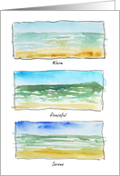 Warm, Peaceful, and Serene Beach Watercolor Paintings on a Birthday card
