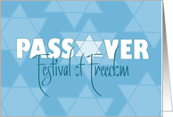 Hand Lettered Passover Festival of Freedom with Star of David Design card