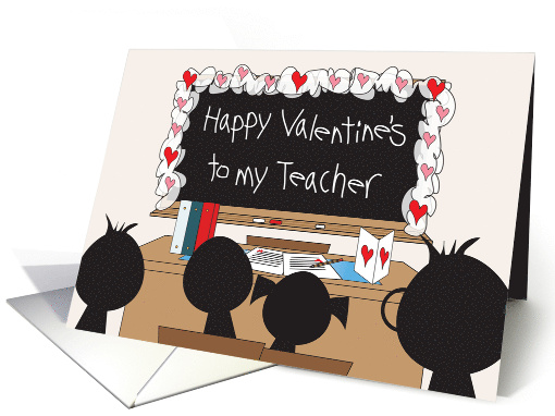 Hand Lettered Valentine's Day Teacher Student Silhouettes... (1003071)