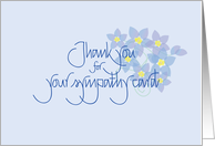 Thank you for your sympathy card with Forget Me Nots card