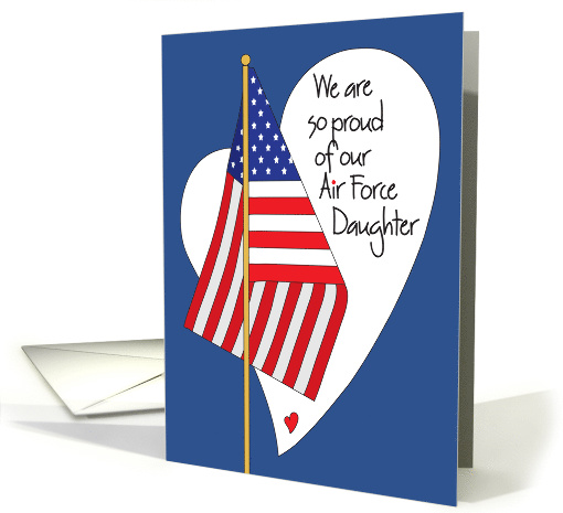 Birthday Air Force Daughter, American Flag, Heart & Hand... (1042547)