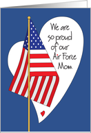 Mother’s Day Air Force Mom, American Flag, Heart & Hand Lettering card