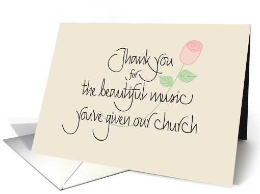 Thank you for Your Beautiful Church Music with rose card (1046895)