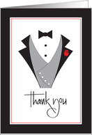 Thank you for Being an Usher in My Wedding with Tuxedo and Rose card