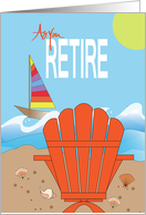 Business Retirement for Employee with Beach Chair and Sailboat card