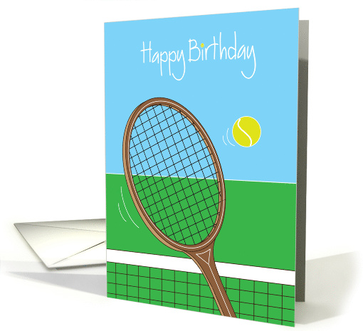 Happy Birthday with Tennis Racquet and Tennis Ball card (1074272)