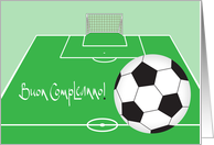 Buon Compleanno con pallone da calcio, Italian Soccer Birthday card