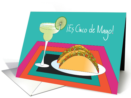 Es Cinco de Mayo en Español con Margarita y Taco card (1078848)