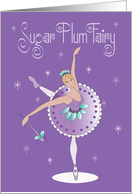 Hand Lettered Christmas Sugar Plum Fairy Ballerina, in Toe Shoes card