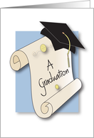 Graduation Congratulations for Mother of Graduate, with rolled Diploma card