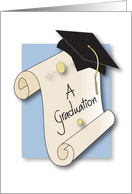 Graduation Congratulations for Father of Graduate, Diploma & Hat card