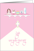 Congratulations for Girl for Baptism, with Cross, Bible and Toys card