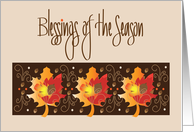 Canadian Thanksgiving, Trio of Autumn Leaves & Red Maple Leaves card