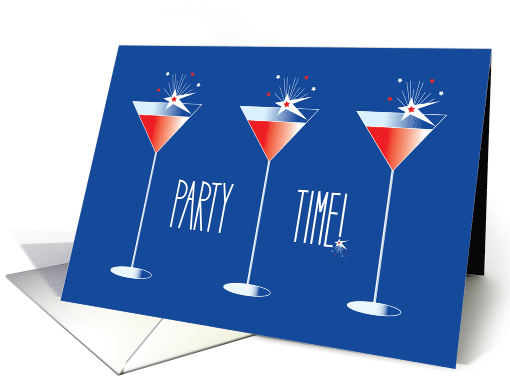 Fourth of July Party Invitation with Glasses Of Stars and... (1103960)