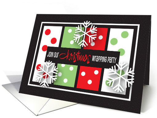 Invitation to Christmas Gift Wrapping Party Polka Dot... (1110244)