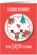 Invitation to Christmas Cookie Exchange Frosted Decorated Cookie card