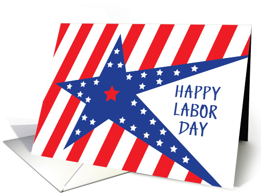 Hand Lettered American Labor Day with Stars and Stripes card (1113998)