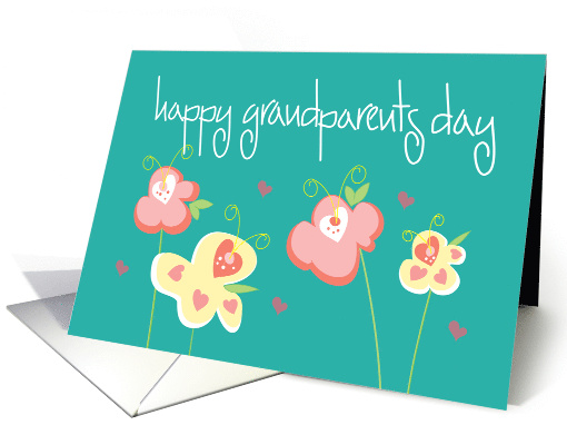 Happy Grandparents Day, with Heart Flowers & Hearts card (1114014)