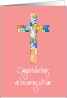 Congratulations on Becoming a Nun, Stained Glass Cross card