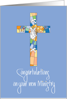 Congratulations on your new Ministry, Stained Glass Cross card