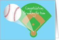 Congratulations for making the Baseball Team, with Home Run card
