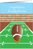 Congratulations for making the Football Team, with Goal Post card