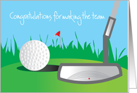 Congratulations for making Golf Team, with Golf Ball and Putter card