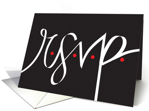 Hand Lettered Invitation to Black Tie Affair with Black &... (1125776)