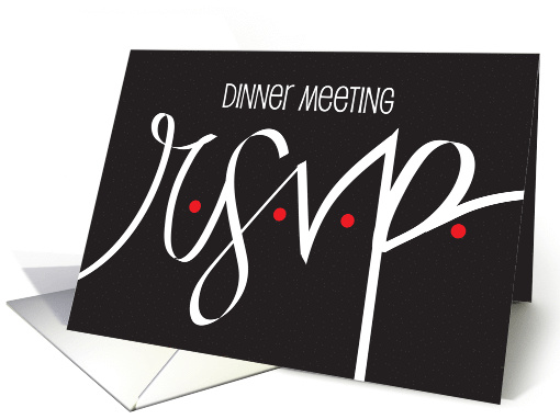 Hand Lettered Business Invitation to Dinner Meeting, with... (1128060)
