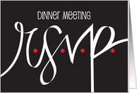 Hand Lettered Business Invitation to Dinner Meeting, with R.S.V.P. card