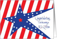 Congratulations on Becoming U.S. Citizen, with Stars and Stripes card