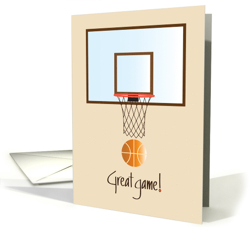 Congratulations on Great Game for Basketball, Hoop and Ball card