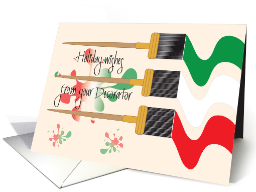 Christmas Holiday Wishes from Decorator, Paint and Brushes card