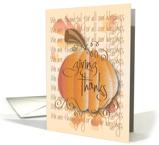 Hand Lettered Thanksgiving We Are Thankful Pumpkin and... (1149520)