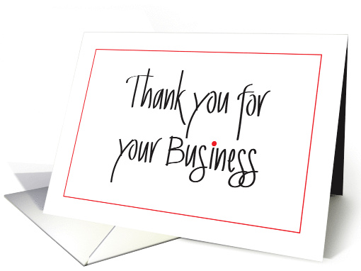 Hand Lettered Thank you for Your Business with Red Accents card