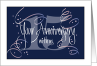 Hand Lettered Employee 15th Year Work Anniversary 15 Years Streamers card