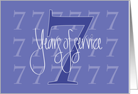 Hand Lettered 7th Year Employee Work Anniversary 7 Years of Service card