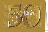 Hand Lettered 50th Year Work Anniversary 50 Years of Service Numbers card