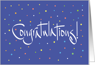 Business Congratulations with Hand Lettering & Colorful Confetti card