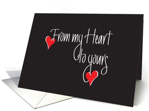 Hand Lettered From my Heart to yours, White on Black with... (1159978)