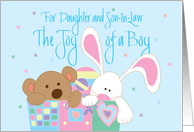 New Baby for Daughter and Son in Law, Joy of a Boy card