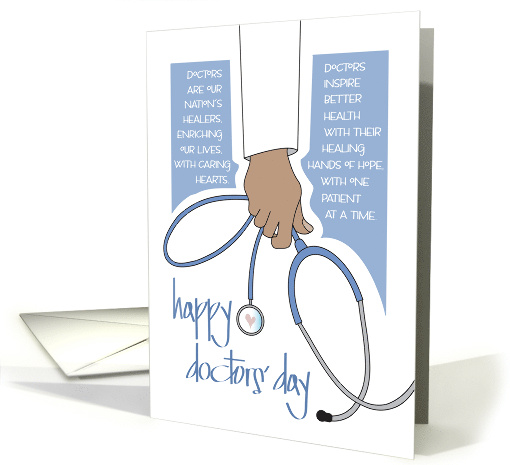 Hand Lettered Doctors' Day 2024 Doctor in Jacket Holding... (1166412)