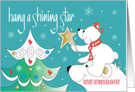 Christmas Great Granddaughter Hang a Shining Star White Polar Bear card